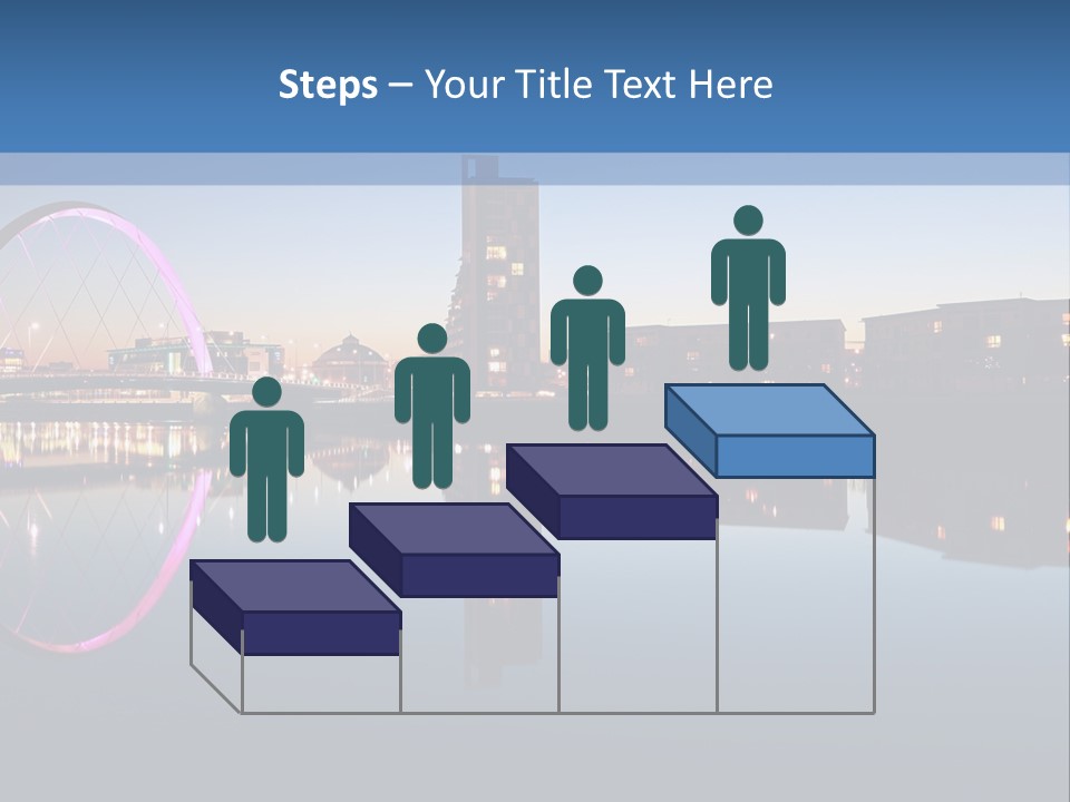 Square Illustration Downtown PowerPoint Template