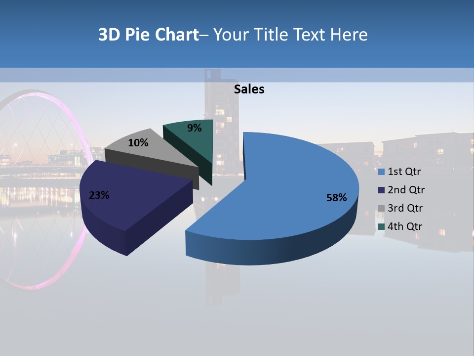 Square Illustration Downtown PowerPoint Template