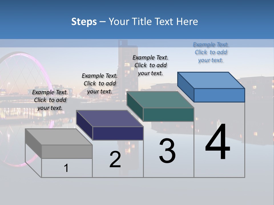Square Illustration Downtown PowerPoint Template