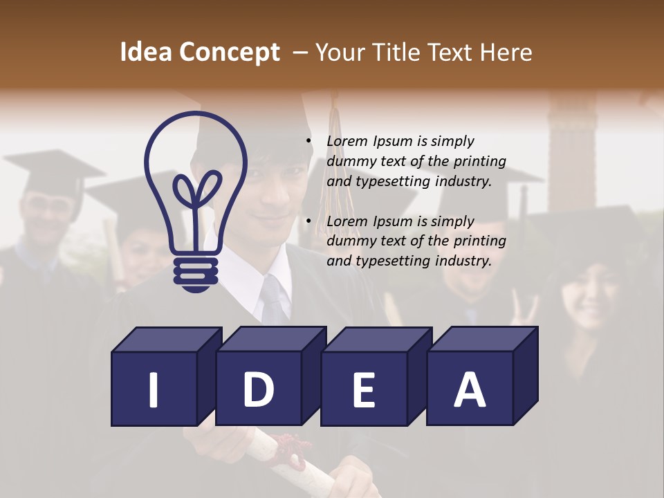 Light Cube Illustration PowerPoint Template