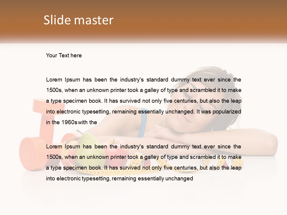 Young Women Copy Space Fruits PowerPoint Template