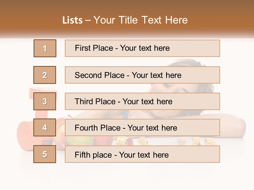 Young Women Copy Space Fruits PowerPoint Template