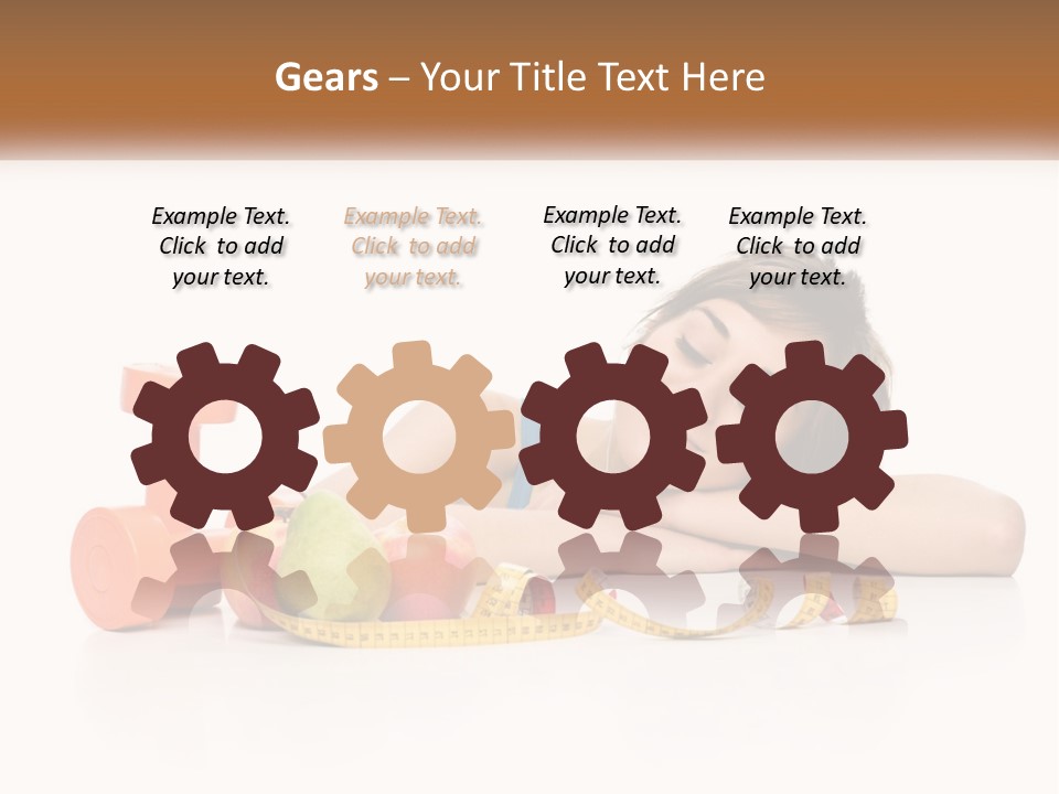 Young Women Copy Space Fruits PowerPoint Template