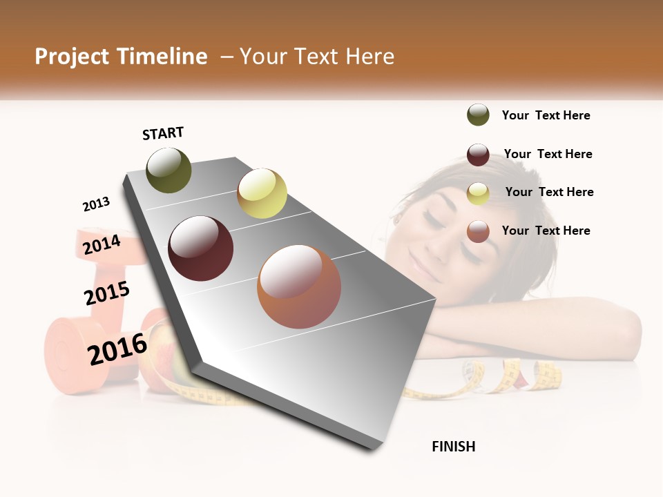 Young Women Copy Space Fruits PowerPoint Template