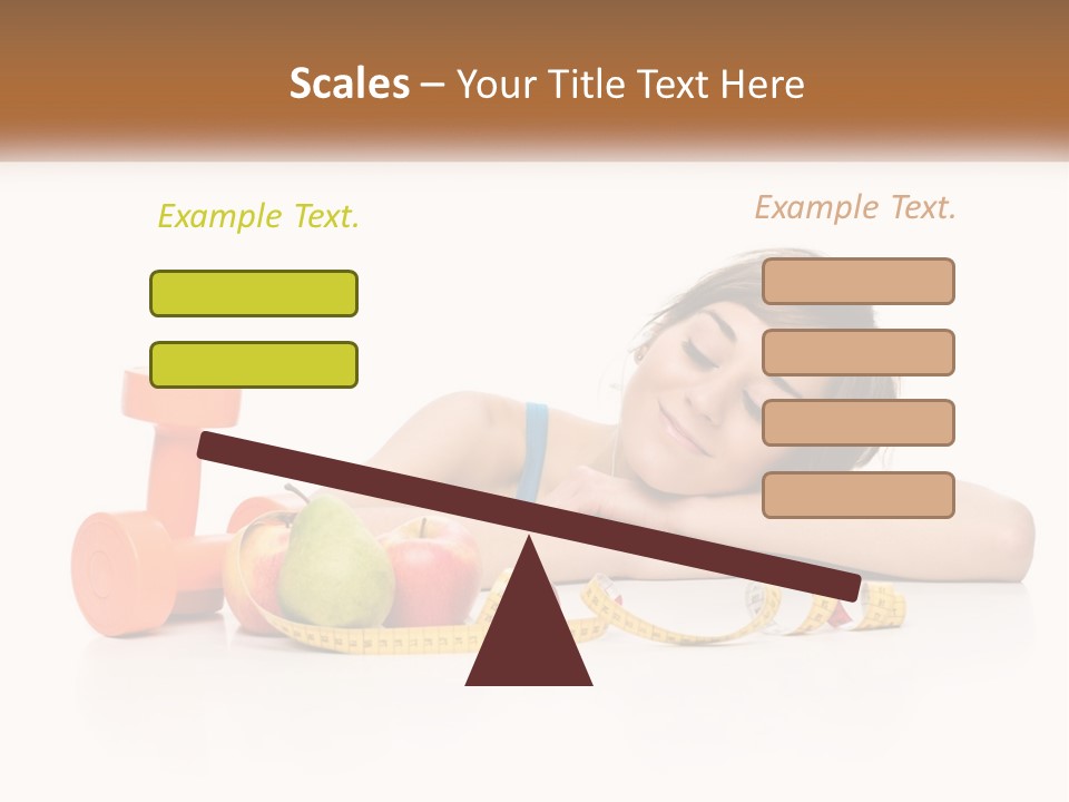 Young Women Copy Space Fruits PowerPoint Template