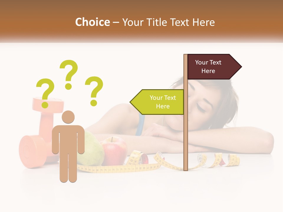 Young Women Copy Space Fruits PowerPoint Template
