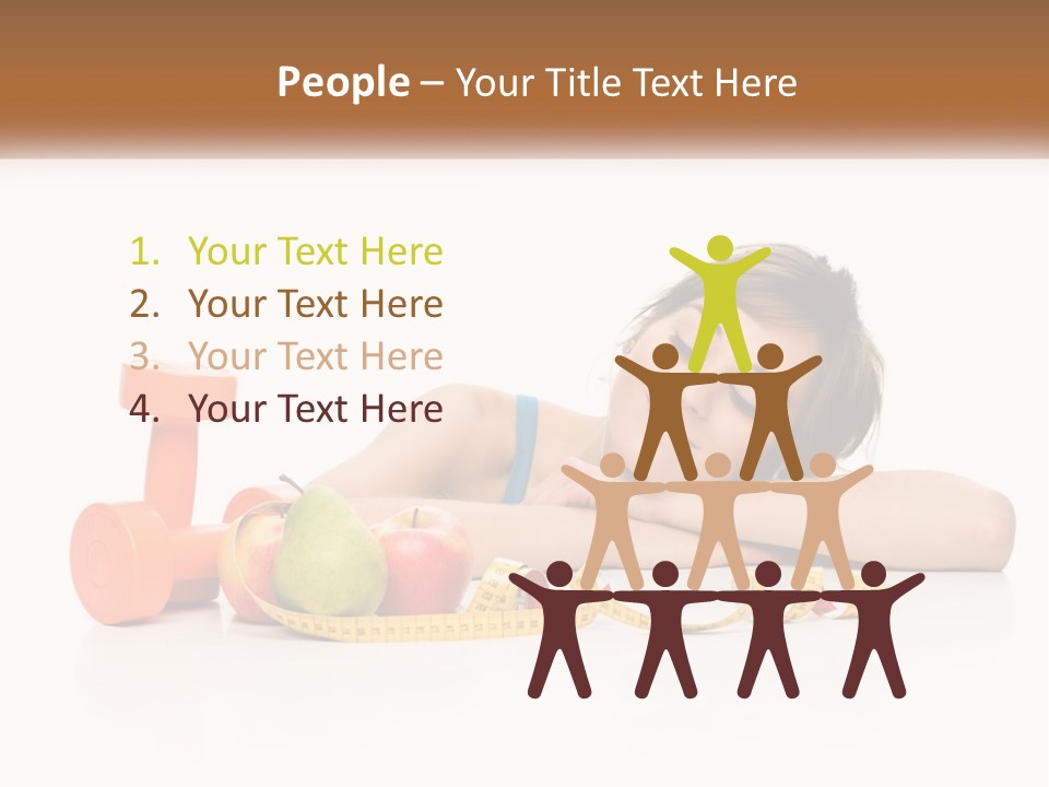 Young Women Copy Space Fruits PowerPoint Template