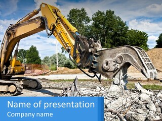 Crushing Hydraulic Damage PowerPoint Template