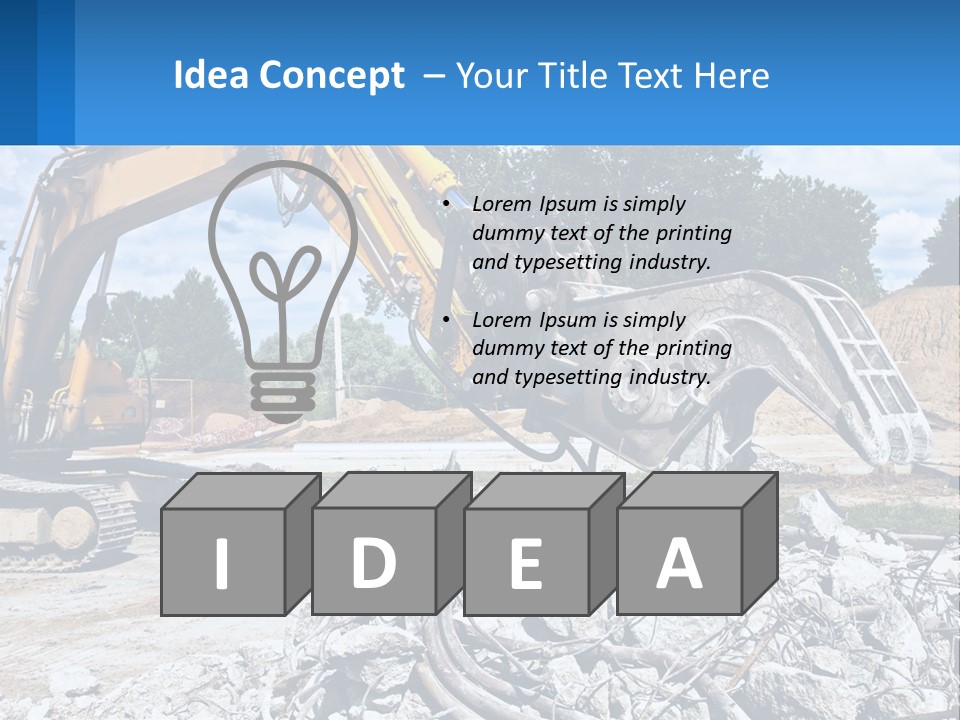 Crushing Hydraulic Damage PowerPoint Template