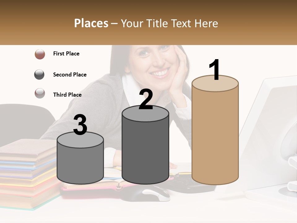 College Woman Assured PowerPoint Template