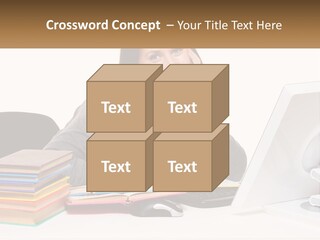 College Woman Assured PowerPoint Template