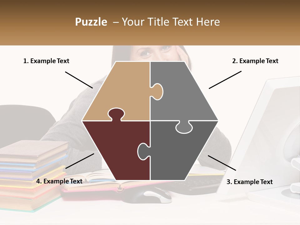 College Woman Assured PowerPoint Template