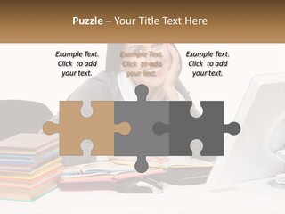 College Woman Assured PowerPoint Template