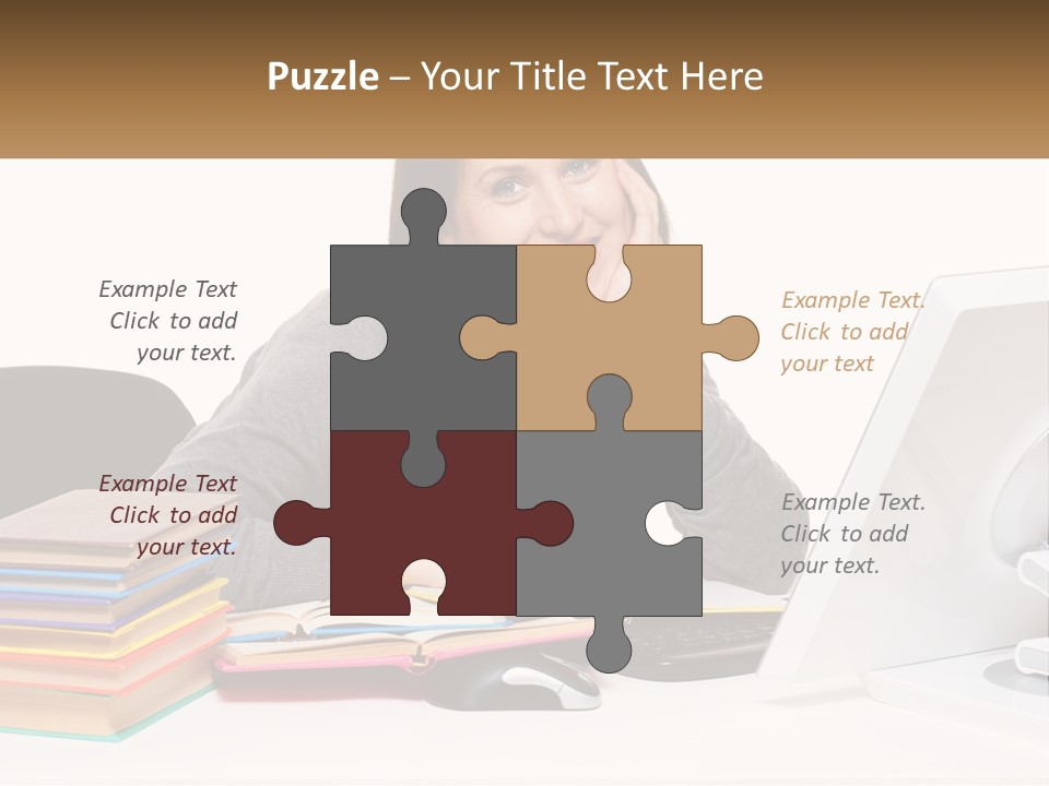 College Woman Assured PowerPoint Template