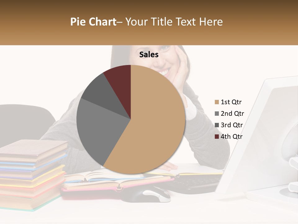 College Woman Assured PowerPoint Template
