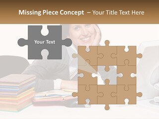 College Woman Assured PowerPoint Template