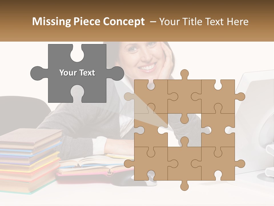 College Woman Assured PowerPoint Template