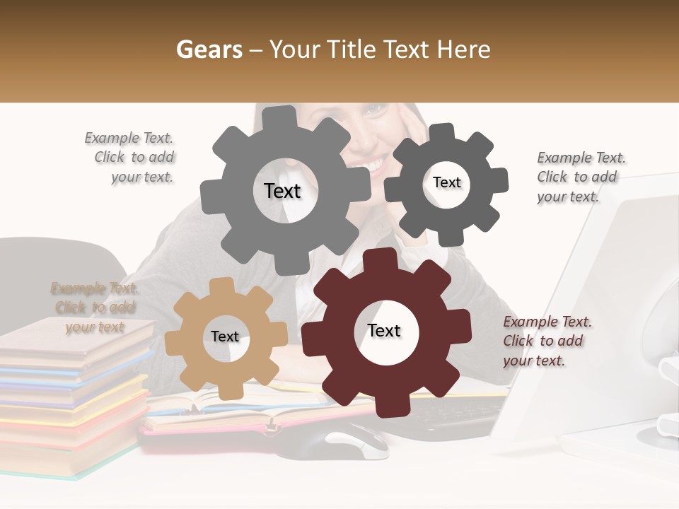 College Woman Assured PowerPoint Template