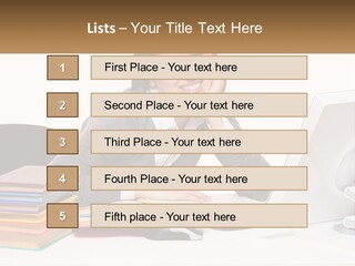 College Woman Assured PowerPoint Template