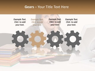 College Woman Assured PowerPoint Template