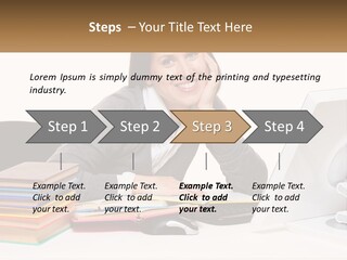 College Woman Assured PowerPoint Template