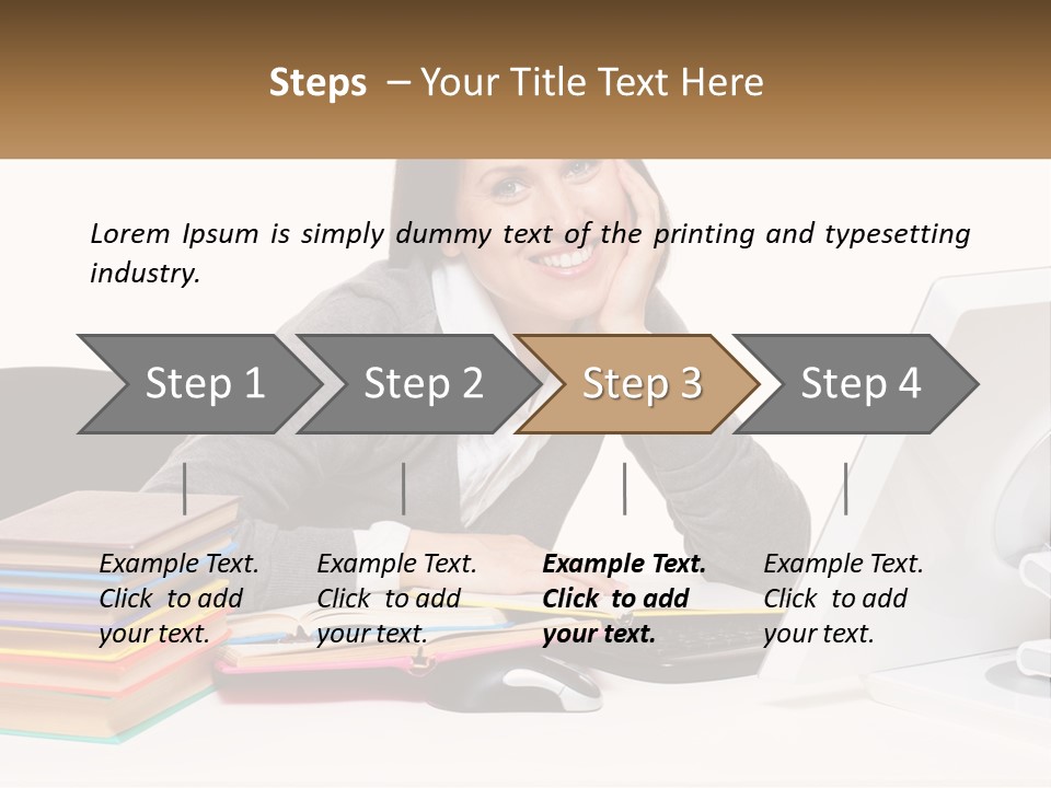 College Woman Assured PowerPoint Template