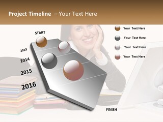 College Woman Assured PowerPoint Template