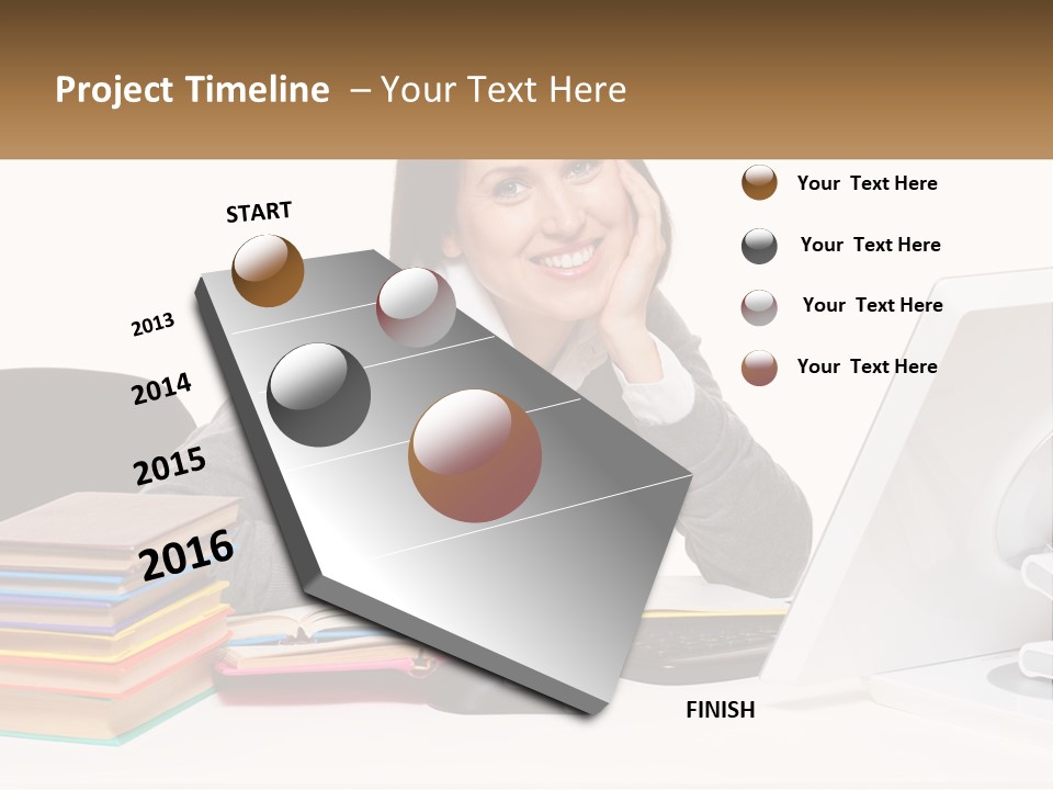 College Woman Assured PowerPoint Template