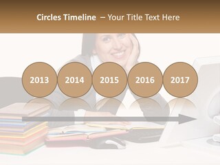 College Woman Assured PowerPoint Template