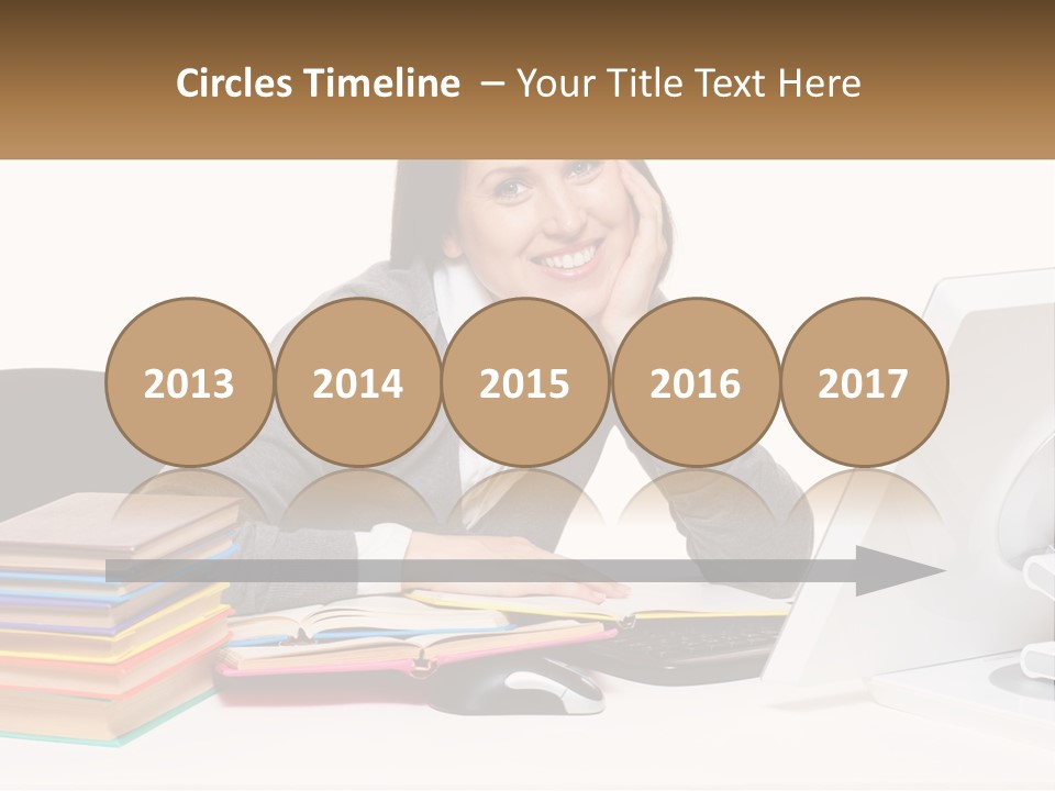 College Woman Assured PowerPoint Template