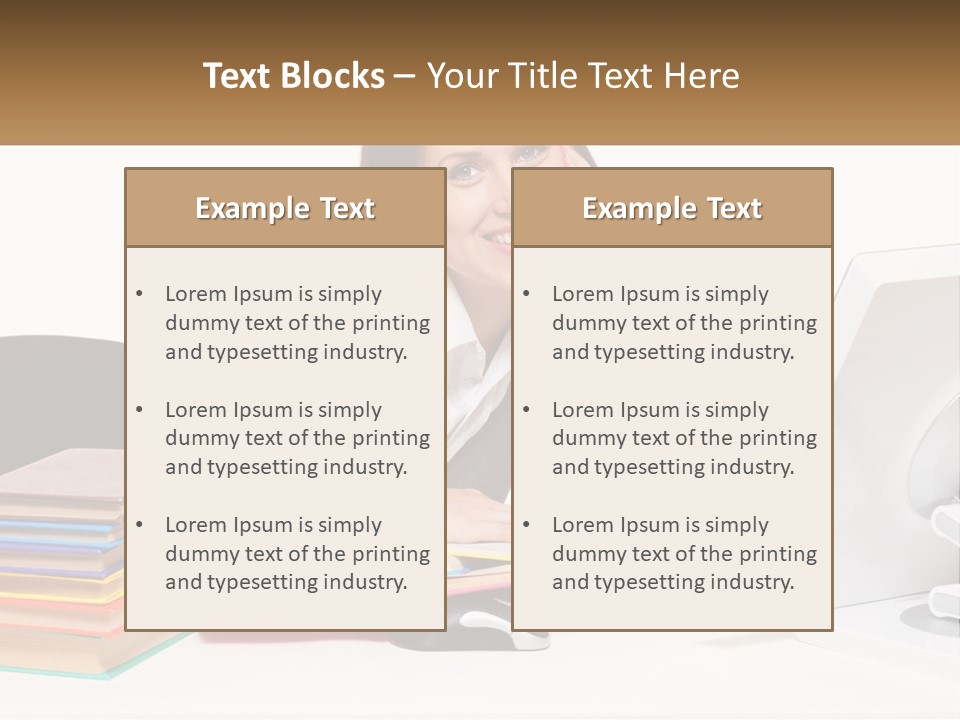 College Woman Assured PowerPoint Template