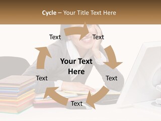 College Woman Assured PowerPoint Template