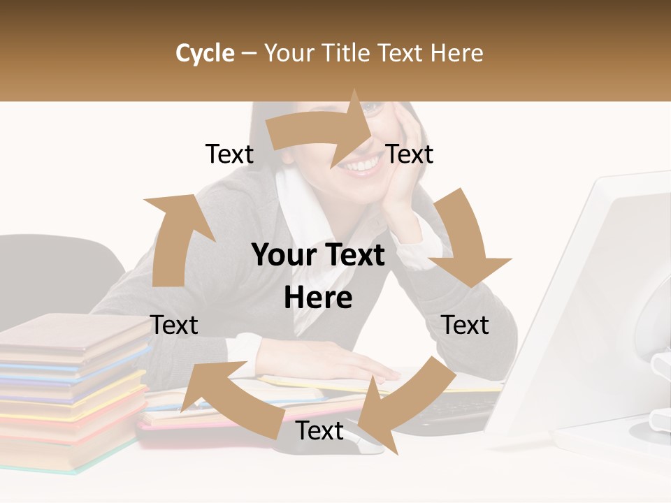 College Woman Assured PowerPoint Template