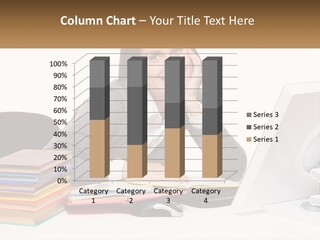 College Woman Assured PowerPoint Template
