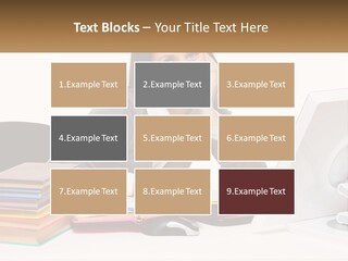 College Woman Assured PowerPoint Template