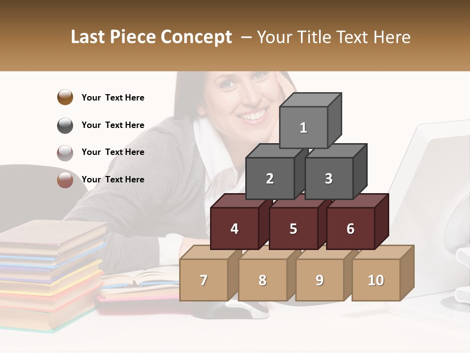 College Woman Assured PowerPoint Template