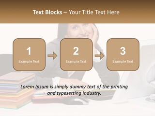 College Woman Assured PowerPoint Template