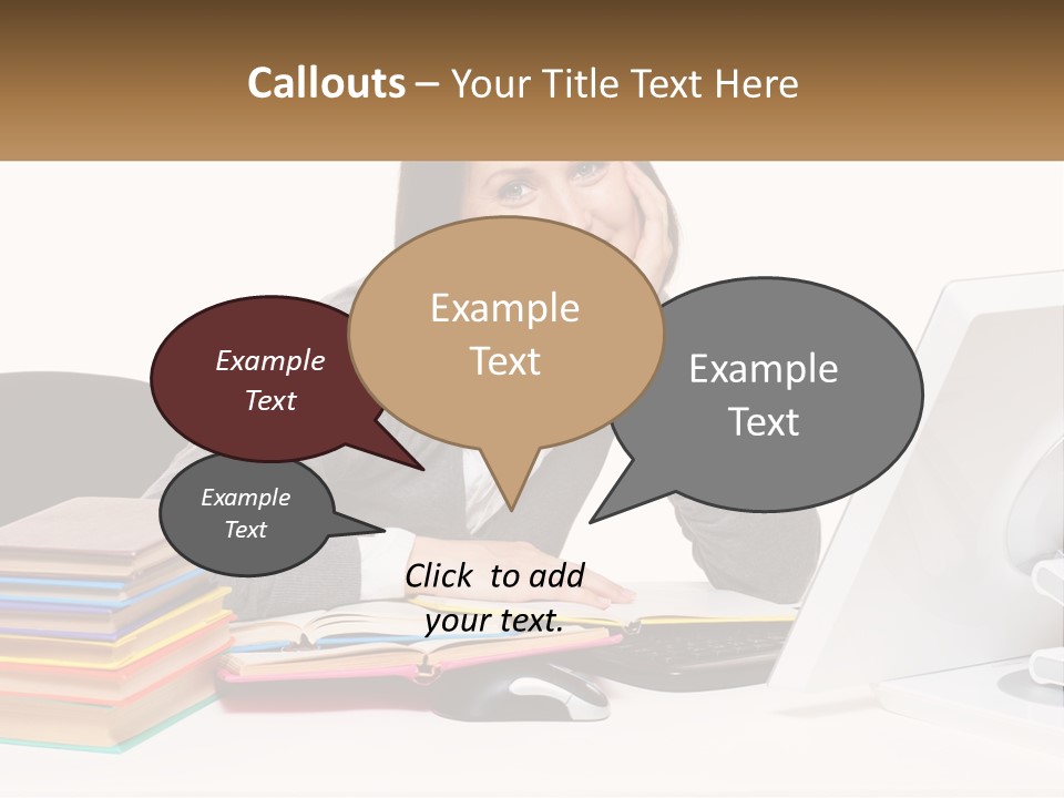 College Woman Assured PowerPoint Template