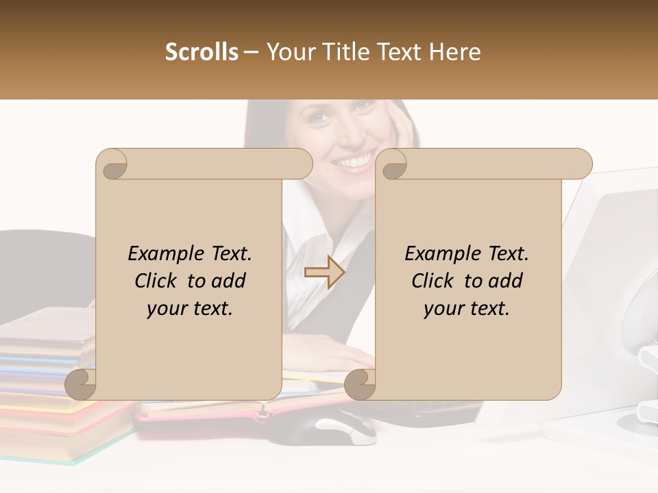 College Woman Assured PowerPoint Template
