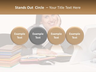 College Woman Assured PowerPoint Template