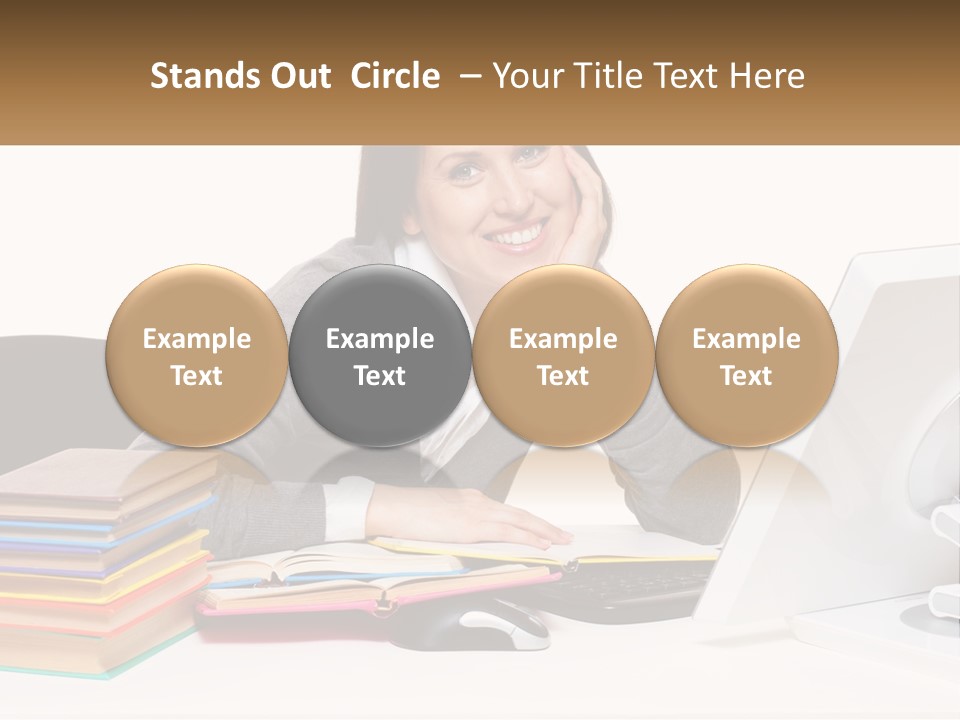 College Woman Assured PowerPoint Template