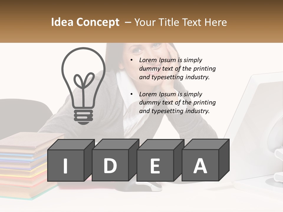 College Woman Assured PowerPoint Template