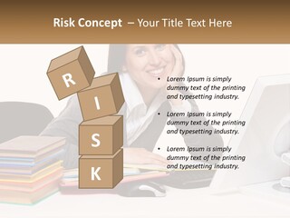 College Woman Assured PowerPoint Template