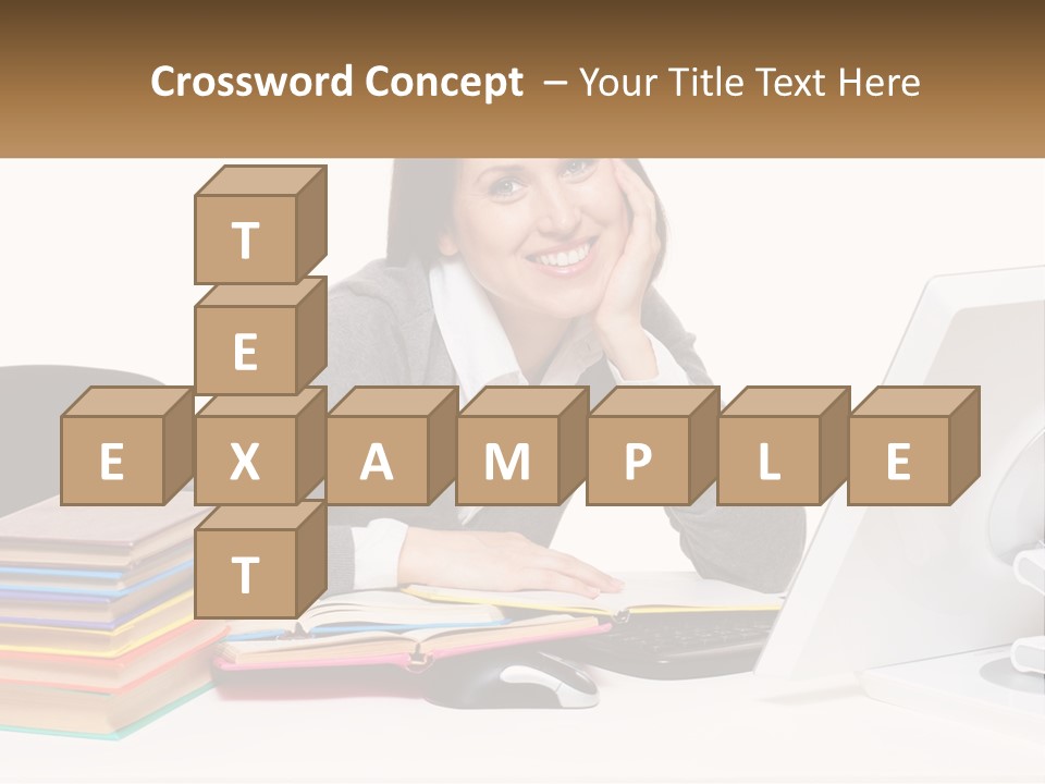 College Woman Assured PowerPoint Template