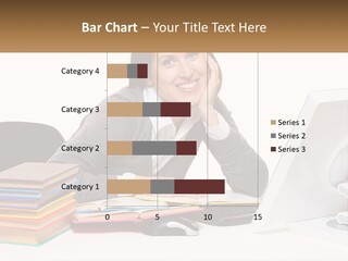 College Woman Assured PowerPoint Template