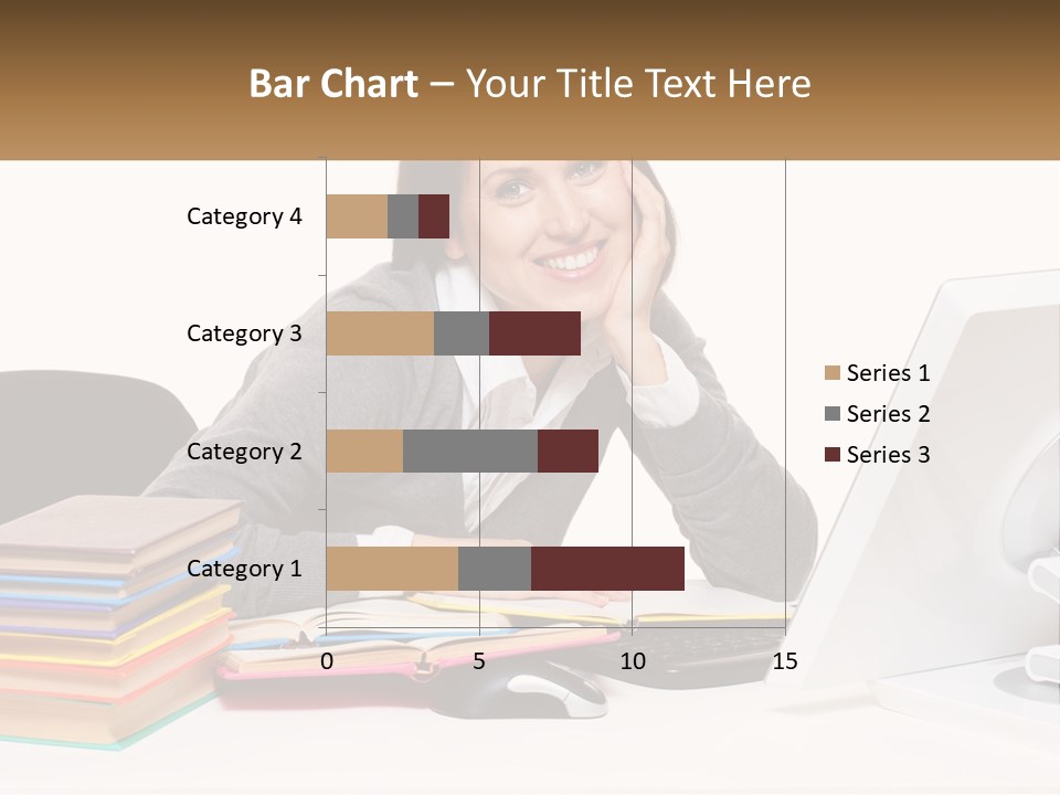College Woman Assured PowerPoint Template