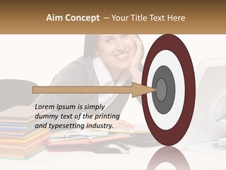 College Woman Assured PowerPoint Template