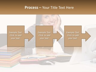College Woman Assured PowerPoint Template