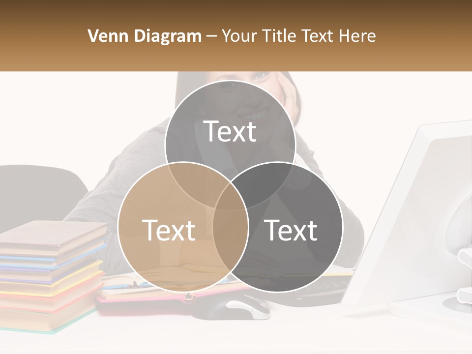 College Woman Assured PowerPoint Template