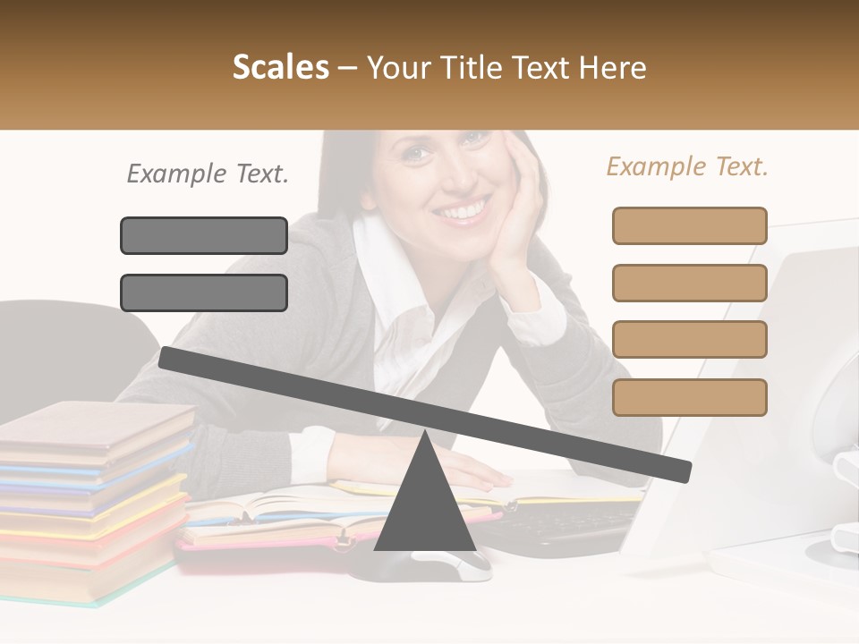 College Woman Assured PowerPoint Template